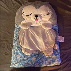Cozy Gray and Blue Animal Sleeping Bag